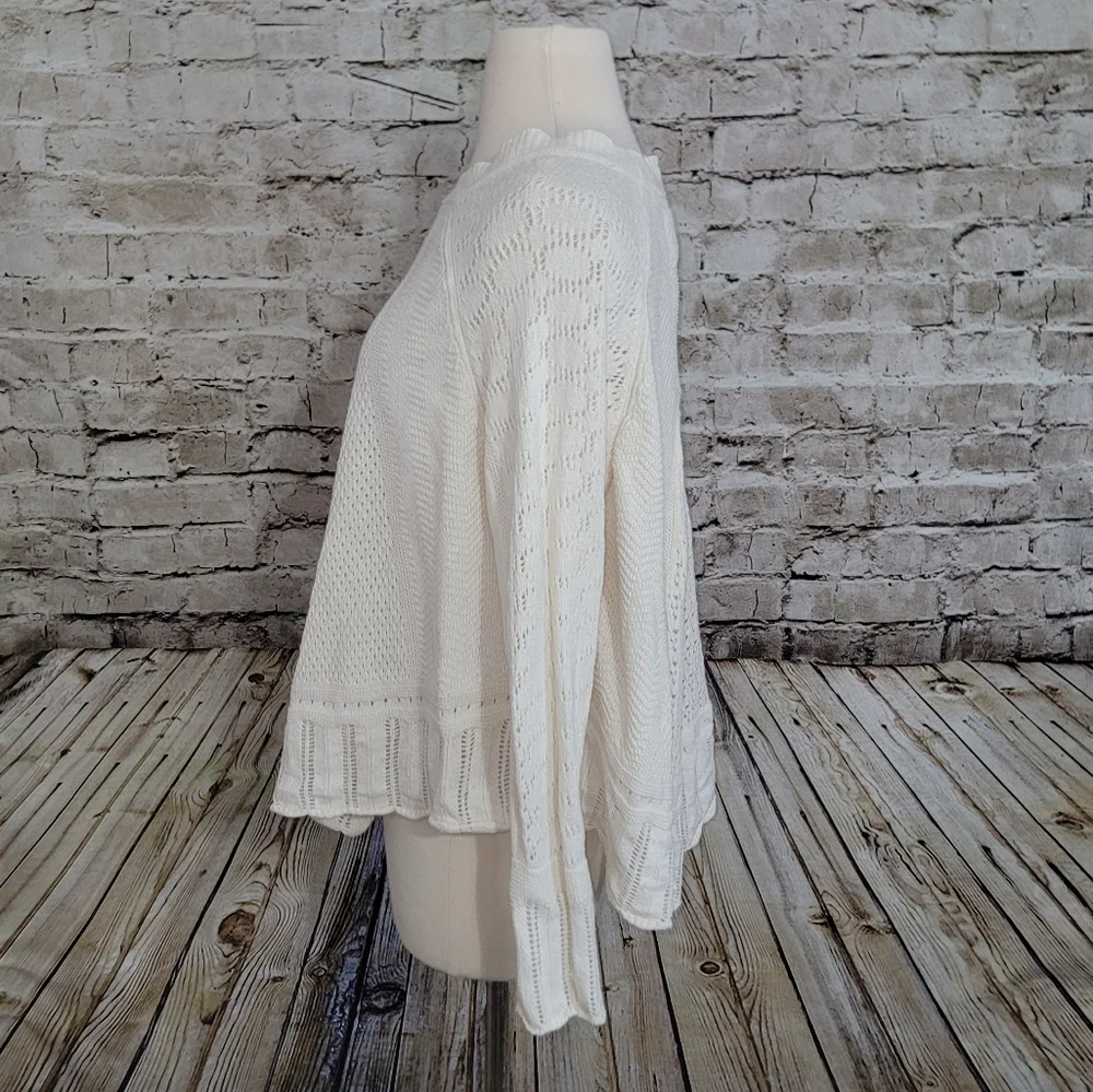 Anthropologie Angel Of The North Nulia Circle Poncho Size XS/S Cream - Picture 3 of 11